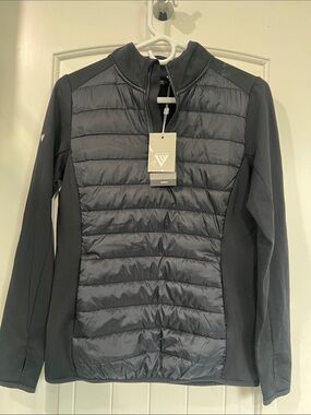 Levelwear Black Quilted Hybrid quarter Zipper Jacket